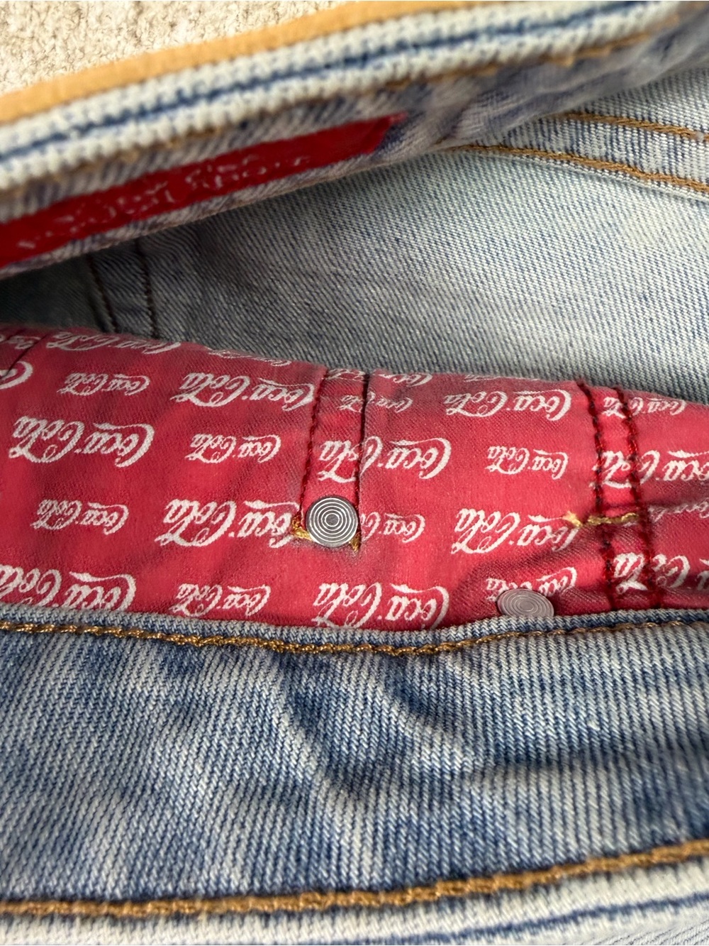 Lucky Brand Coca-Cola Denim Festival Cutoff Shorts Low Rise NWT - Picture 5 of 8